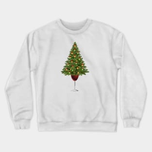 Wine Lovers Christmas Tree Crewneck Sweatshirt